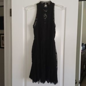 Free people lace black boho short dress